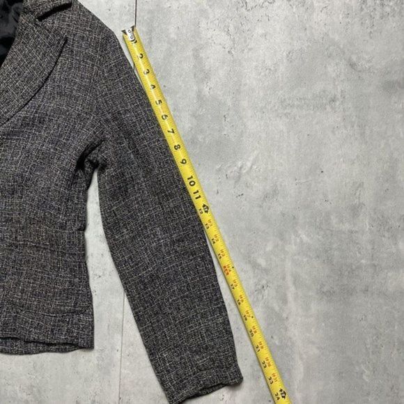 Sandro Sportswear Womens Sz M Black Heather Cropped 3 Button Blazer Jacket - Picture 7 of 8